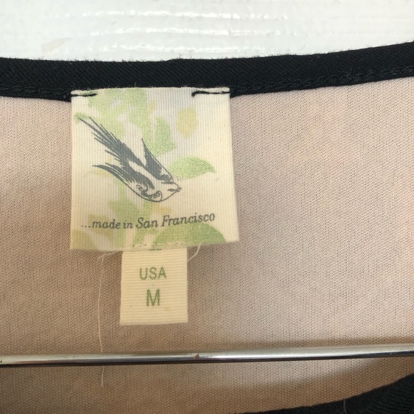 Anthropologie - Western Wear lace polka dot peplum top, tan and black, medium - Picture 7 of 7